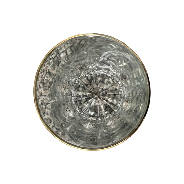 Vintage Set of 8 Whiskey & Scotch Old Fashion Drinking Bar Glasses Gold Rim For Sale - Image 4 of 9