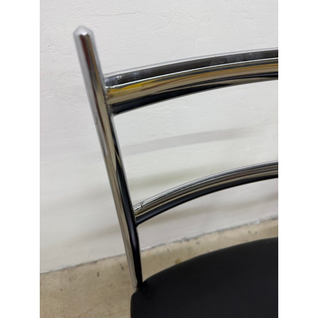 Otto Gerdau Chrome and Black Naugahyde Dining Chairs Circa 1960s - Set of Four For Sale - Image 11 of 18