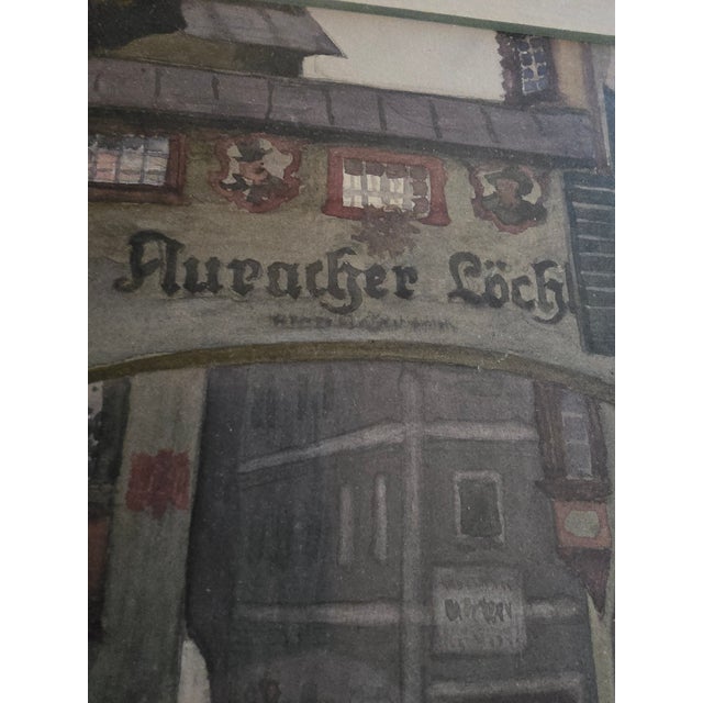 Vintage Pre Mid Century Watercolor Painting Street Scene For Sale - Image 4 of 10