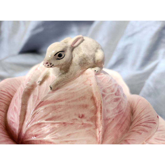 Pink Mottahedeh Cabbage Trompe l'Oeil Majolica Tureen of Late 20th Century For Sale - Image 8 of 18