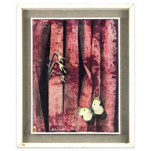 1970s Pink Composition - Original Mixed Media 1971 1971 For Sale - Image 5 of 5