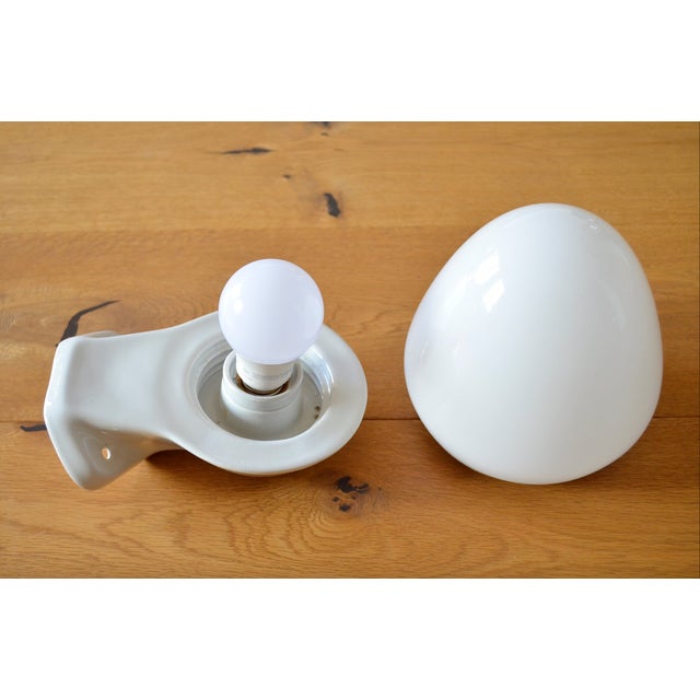 1950s Wall Lamp in Porcelain and Glass by Sigvard Bernadotte for Ifö, 1950s For Sale - Image 5 of 6
