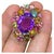 Bochic "Orient" Vintage Multi Tourmaline & Amethyst Ring - 18K Gold & Silver For Sale - Image 15 of 18