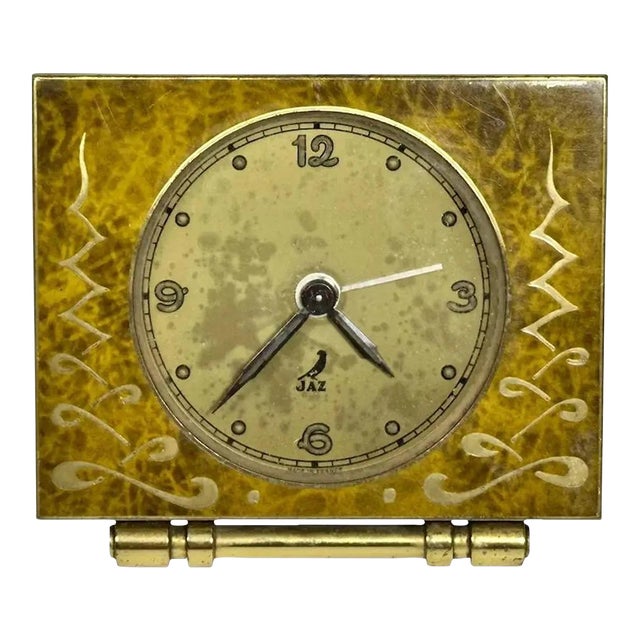 MCM Art Deco Jaz Najic Alarm Clock: French Vintage Display (c. 1950s) For Sale