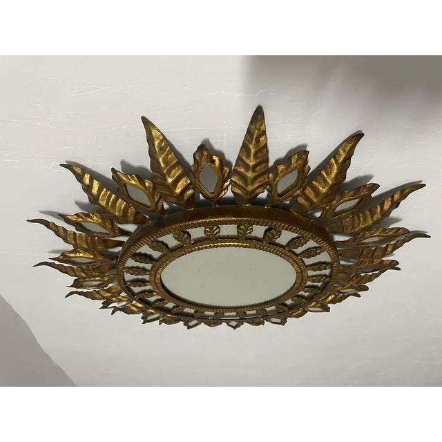 1960s Wrought Iron Sun Mirror, 1960 For Sale - Image 5 of 8