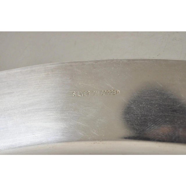 Silver Vintage English Regency Silver Plated Oval Meat Cutlery Serving Platter Tray For Sale - Image 8 of 11