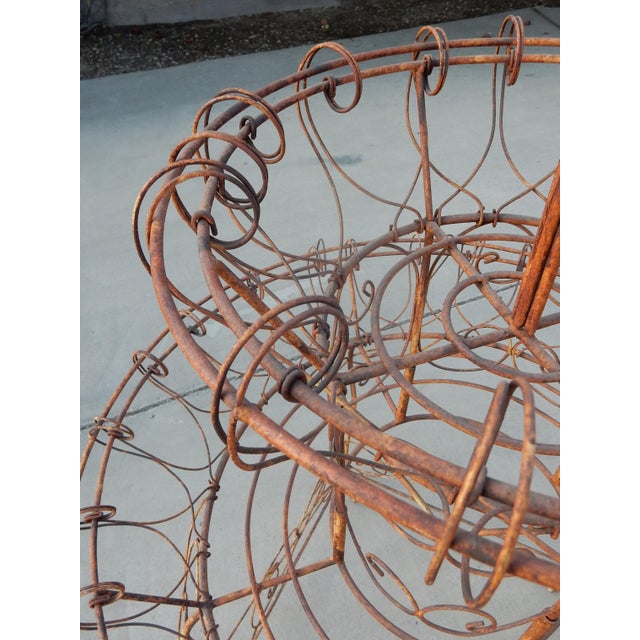 Victorian Antique Victorian Ornate Wrought Iron 3-Tier Garden Plant Stand French 1930s For Sale - Image 3 of 8