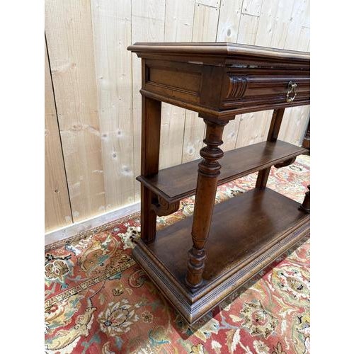 Napoleon III Walnut Console Table For Sale - Image 4 of 9