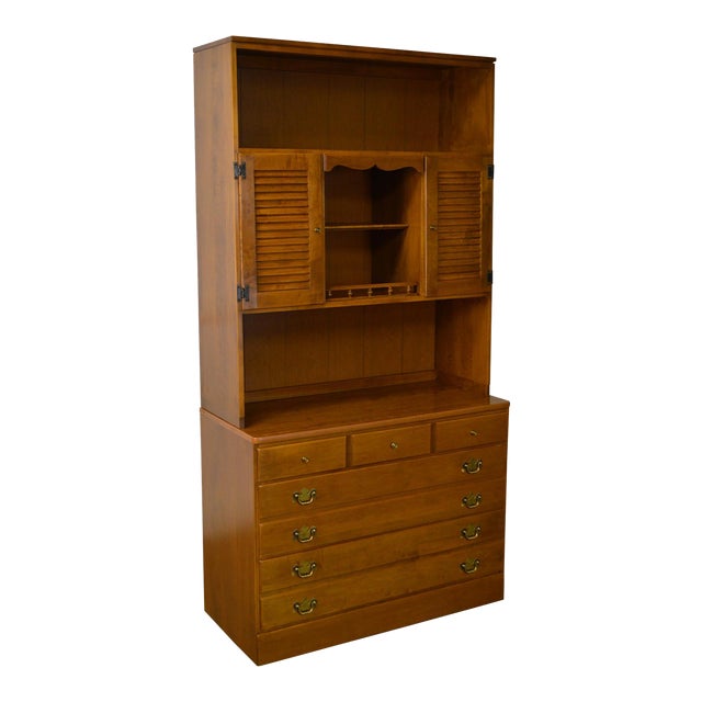 Ethan Allen Custom Room Plan Maple Hutch Top Chest of Drawers Chairish