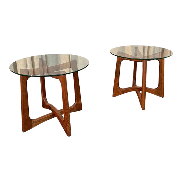 1950s Pair of Mid-Century Modern Walnut "Bowtie" End Tables by Adrian Pearsall For Sale