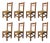 Vintage 1970s Minimalist Solid Pine Dining Chairs - Set of 8 For Sale