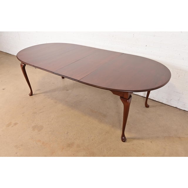 Harden Furniture Queen Anne Solid Cherry Wood Extension Dining Table, Newly Refinished For Sale - Image 13 of 13