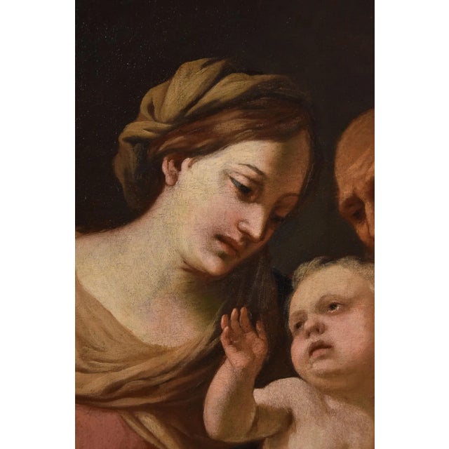 Circle of Domenico Piola, Holy Family, 1660, Oil on Canvas, Framed For Sale - Image 11 of 15