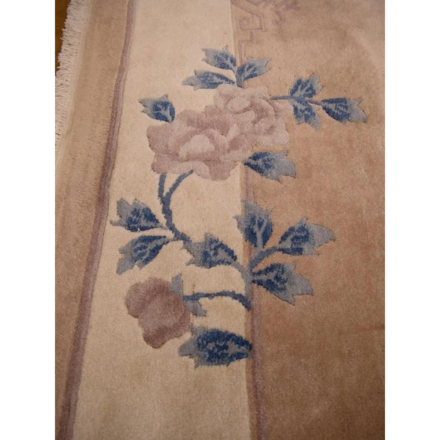 2000 - 2009 Vintage Chinese Rug with Floral Motif For Sale - Image 5 of 9