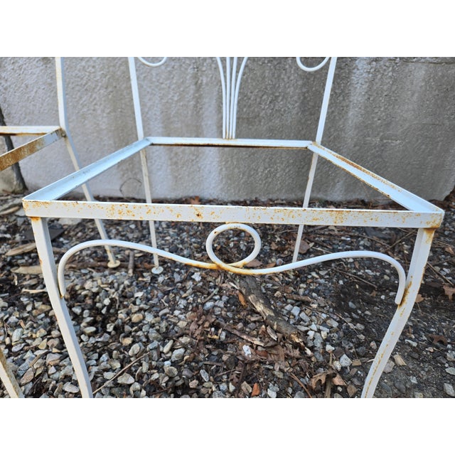 Vintage Salterini Style Wrought Iron Dining Chairs - Set of 4 For Sale - Image 9 of 12