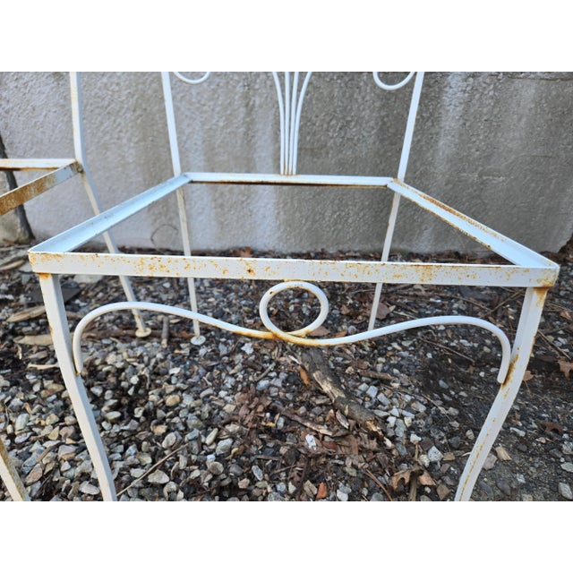 Vintage Salterini Style Wrought Iron Dining Chairs - Set of 4, Attributed For Sale - Image 9 of 12