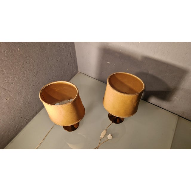 Bedside Lamps in Copper-Plated Brass with Lampshades from Stilnovo, 1960s, Set of 2 For Sale - Image 14 of 18