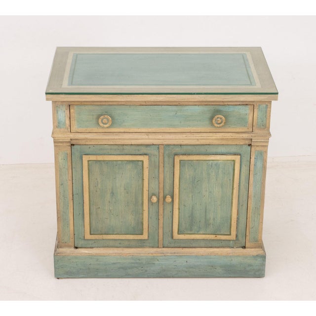 French Provincial French Provincial Style Painted Cabinets, Pair For Sale - Image 3 of 10