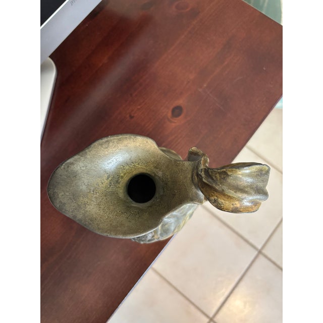 Early 20th Century Art Nouveau Figural Pitcher Cb Perron Nude Woman Metal Vase For Sale - Image 9 of 9