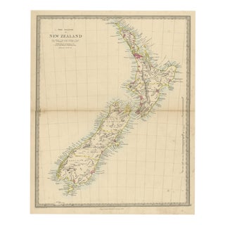 Antique Map of the Islands of New Zealand with Provinces and Settlements, 1858 For Sale