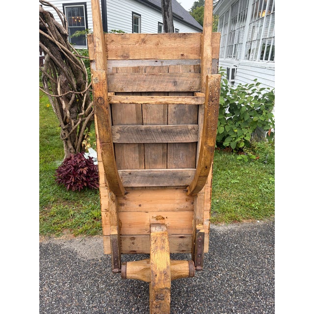 Wood Antique Wheelbarrow Coffee Table For Sale - Image 7 of 10
