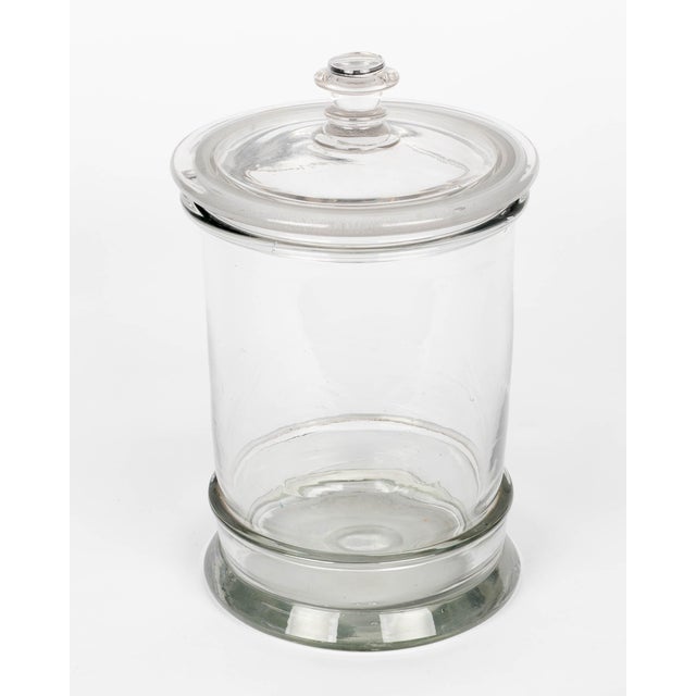 Vintage French Glass Apothecary Jar or Canister, Circa 1950s For Sale - Image 4 of 11