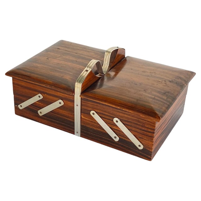 Macassar Brown Ebony and Satin Wood Game Box, France, 1940s For Sale - Image 12 of 12