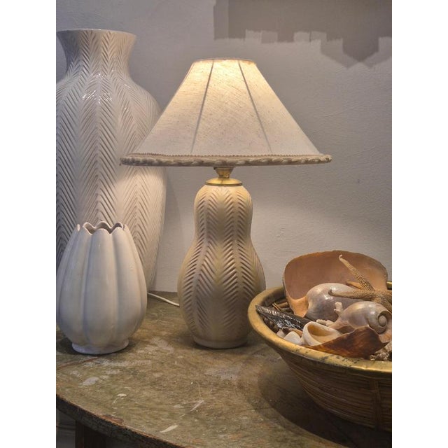 Swedish Modern Table Lamp with Ceramic Base attributed to Anna-Lisa Thomson fir Upsala Ekeby, 1890s For Sale - Image 10 of 14