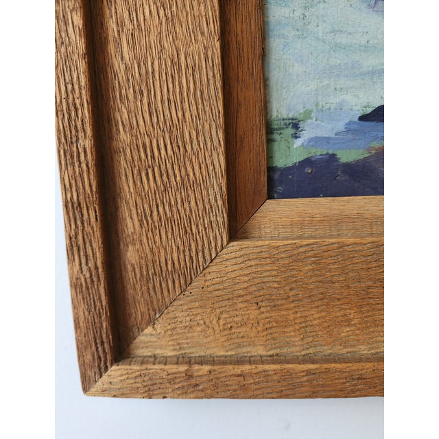 Wood Early 20th Century Rockport Seascape Oil Painting by Arthur J. Hammond For Sale - Image 7 of 13