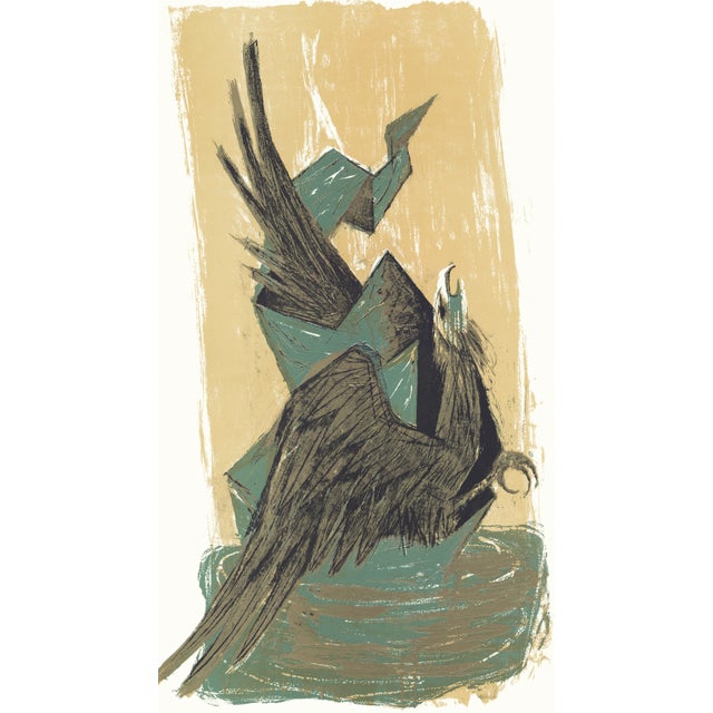 Original lithograph by Benton Spruance from the portfolio "Moby Dick - The Passion of Ahab" printed by The Meriden Gravure...