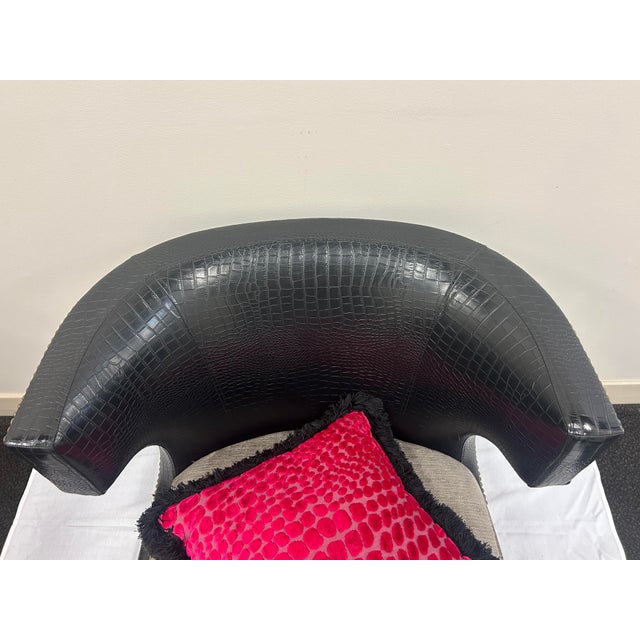 Wood 2010s Lily Jack Faux Crocodile Slipper Chair - 1 Piece For Sale - Image 7 of 8