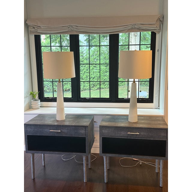 Marble and Brass Table Lamp with a Pair of Decorative Brass Pull Chains. This sophisticated pair of table lamps features...