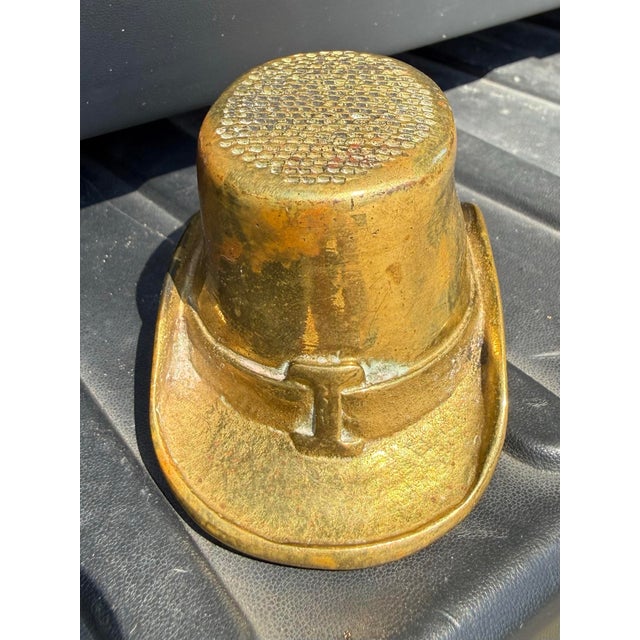 Contemporary Brass Hat Match Holder and Striker For Sale - Image 3 of 9