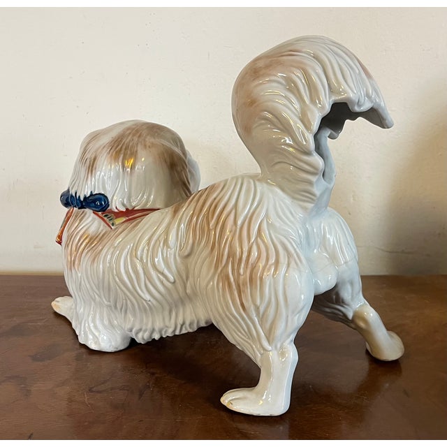 Ceramic Antique 19th Century Japanese Edo Period Porcelain Okimono in the Form of a Pekingese Dog For Sale - Image 7 of 11