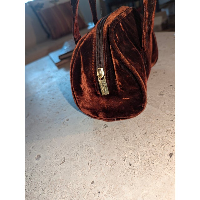 1980s 1980s Ruby Red Velvet Minimalist Mini Bag For Sale - Image 5 of 5