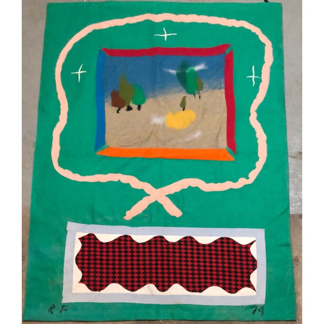 Abstract Expressionism Robert Freimark, 70's Large Colorful Abstract Expressionist Art Protis Tapestry Wool Wall Hanging, 1974 For Sale - Image 3 of 8