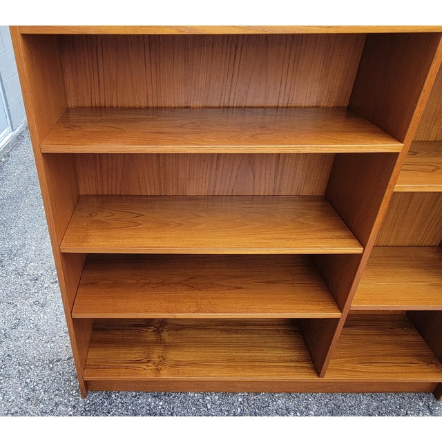 1970s 1970s Domino Møbler Double-Bay 6-Shelf Teak Bookcase For Sale - Image 5 of 15