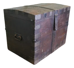 Oak and Iron Banded Silver Chest