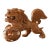 Vintage Hand-Carved Foo Dog Sculpture – Asian Guardian Lion – Dual Sphere Symbol For Sale
