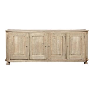 Antique Rustic European Stripped Oak Buffet ~ Credenza For Sale
