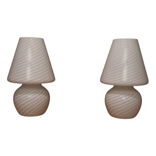 Murano Glass Lamps, Italy, Set of 2 For Sale