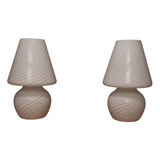 Murano Glass Lamps, Italy, Set of 2 For Sale