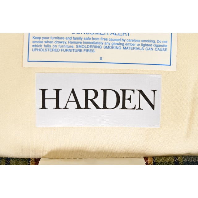 Harden Furniture English Country Plaid Upholstered Lounge Chair With Ottoman For Sale - Image 13 of 15
