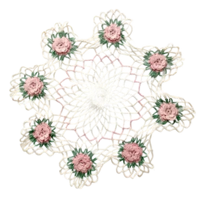 Vintage Hand Crocheted Floral Doily