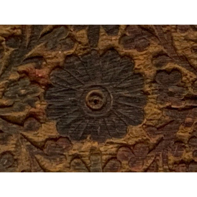 Folk Art Anglo-Indian Sheesham Carved Arabesque Box for your consideration. The box measures approx. 7 inches long, 5...