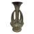 Large Santorini 4 Handle Drip Glaze Ceramic Vase in Green and Brown For Sale