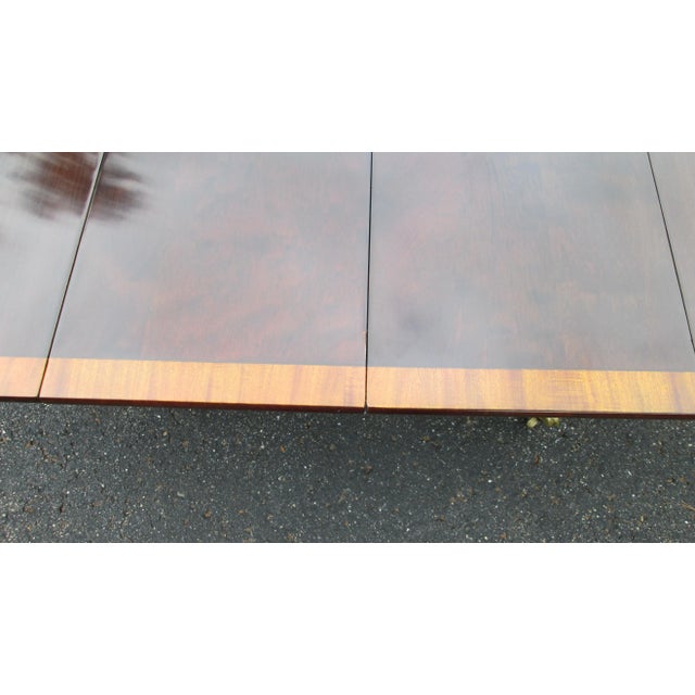 Burgundy 1940s Mahogany Banded Dining Table by Beacon Hill For Sale - Image 8 of 12