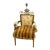 Vintage Gold Armchair With Red Fox Fur in Mackenzie Childs Style For Sale