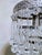 Metal Vintage Crystal Upside Down Waterfall Chandelier With Ornate Silver-Tone Rim For Sale - Image 7 of 8