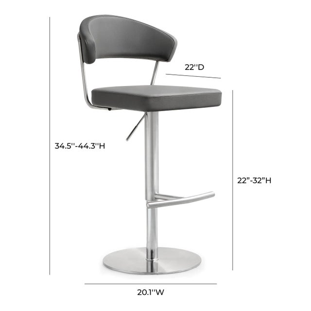 Cosmo Grey Steel Bar Stool For Sale - Image 11 of 12